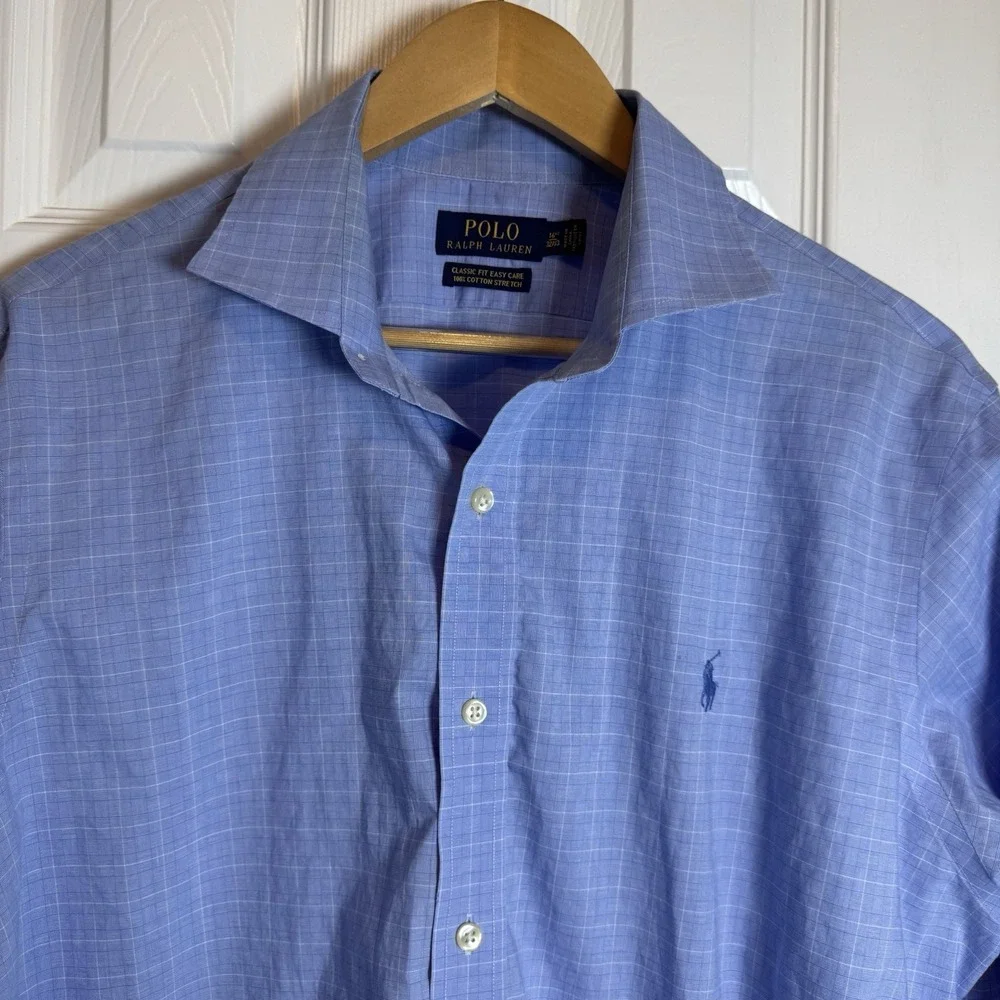 Polo‎ Ralph Lauren Long Sleeve Blue Button Shirt 16.5 32/33 Size L